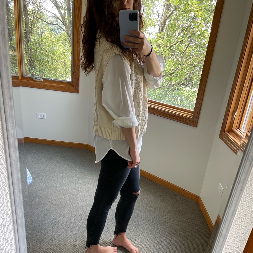 VICI Sweater vest with boyfriend shirt (one piece)